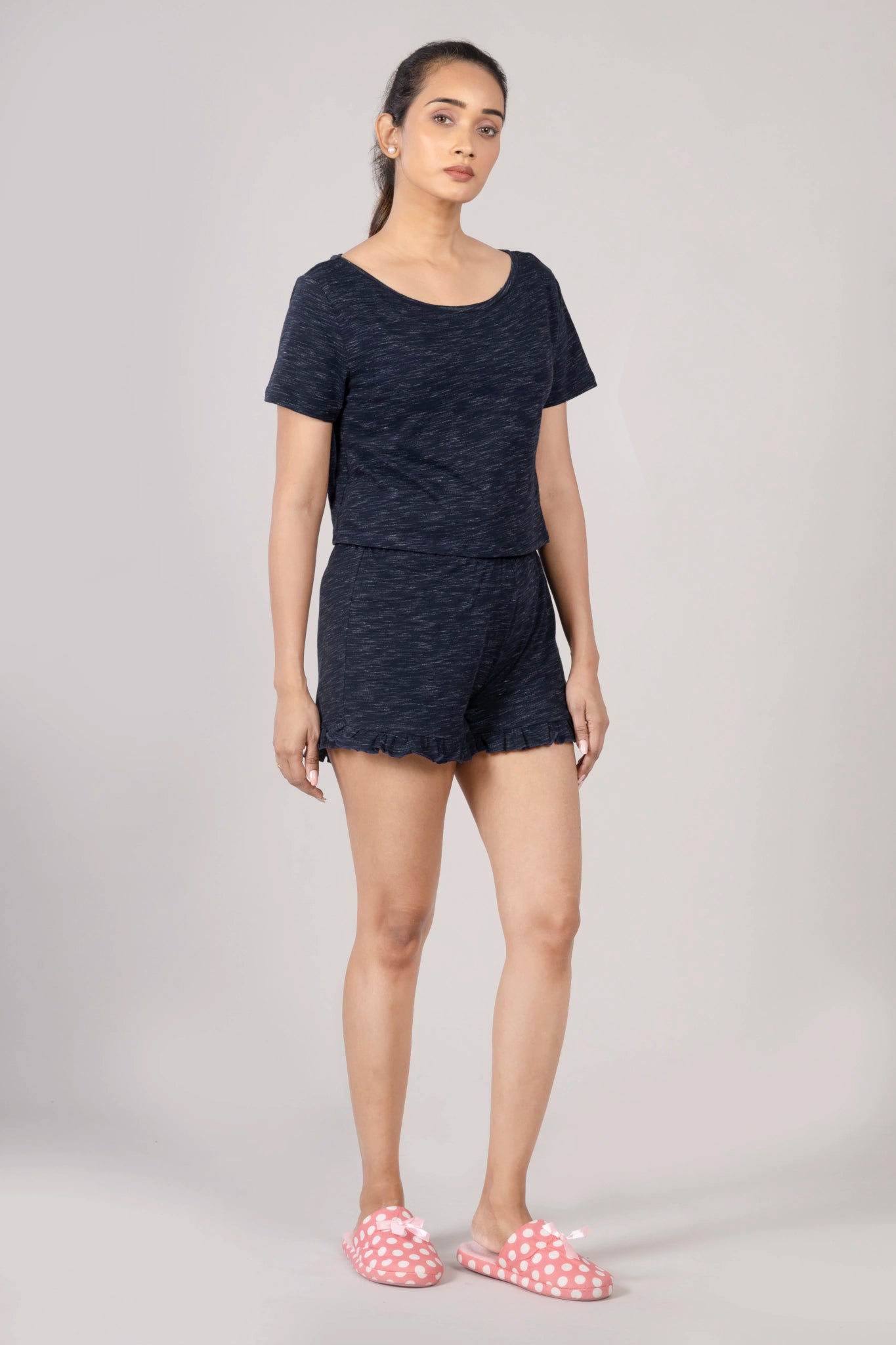 MAdMee Soft Knitted Co-ord Set – Midnight Navy