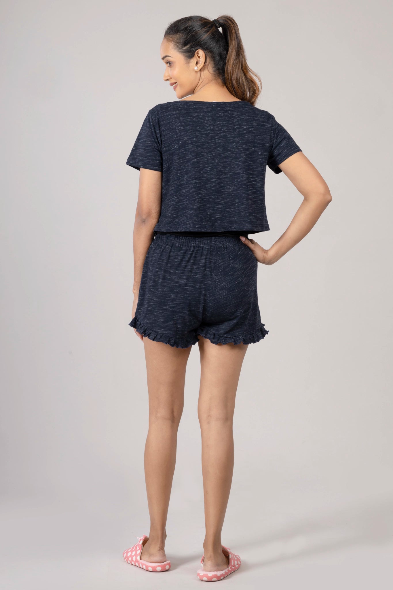 MAdMee Soft Knitted Co-ord Set – Midnight Navy
