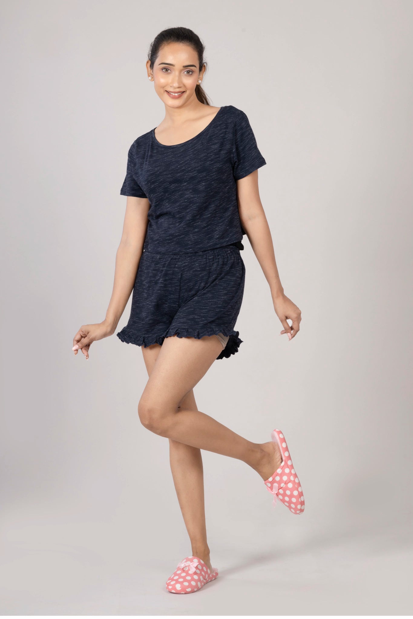 MAdMee Soft Knitted Co-ord Set – Midnight Navy