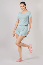 MAdMee Soft Knitted Co-ord Set – Blue Dots