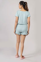MAdMee Soft Knitted Co-ord Set – Blue Dots