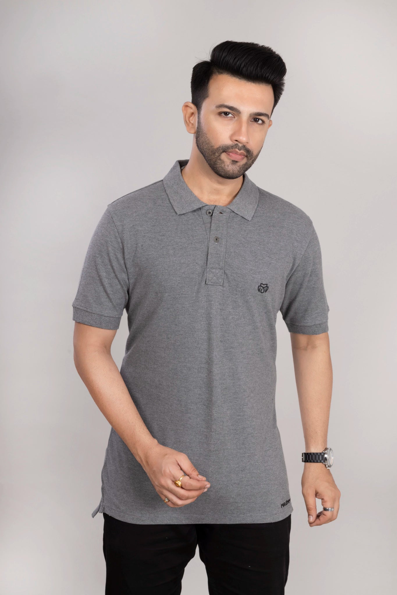 MAdMee Ace Polo - Ash Grey Melange