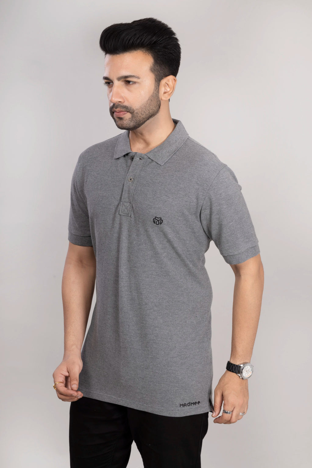 MAdMee Ace Polo - Ash Grey Melange