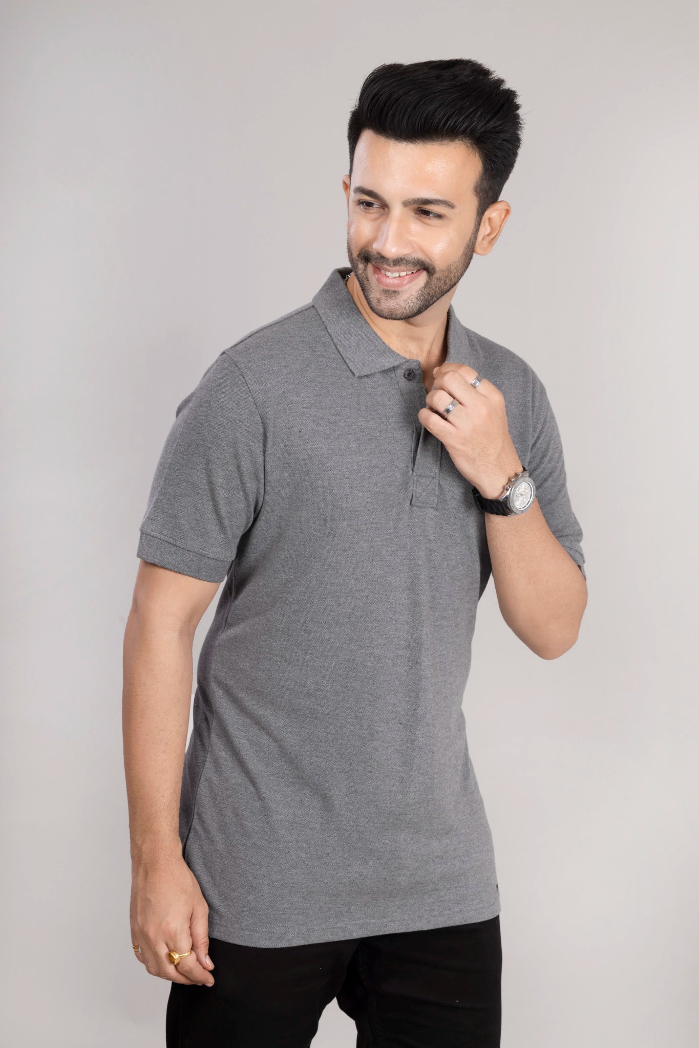 MAdMee Ace Polo - Ash Grey Melange