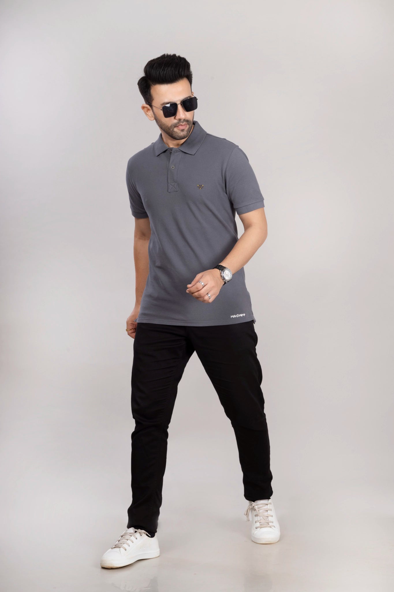 MAdMee Ace Polo - Steel Grey