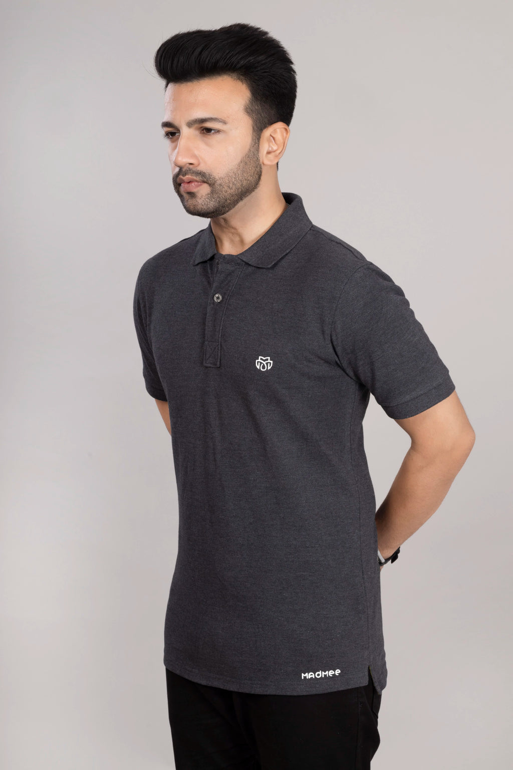 MAdMee Ace Polo - Charcoal Melange