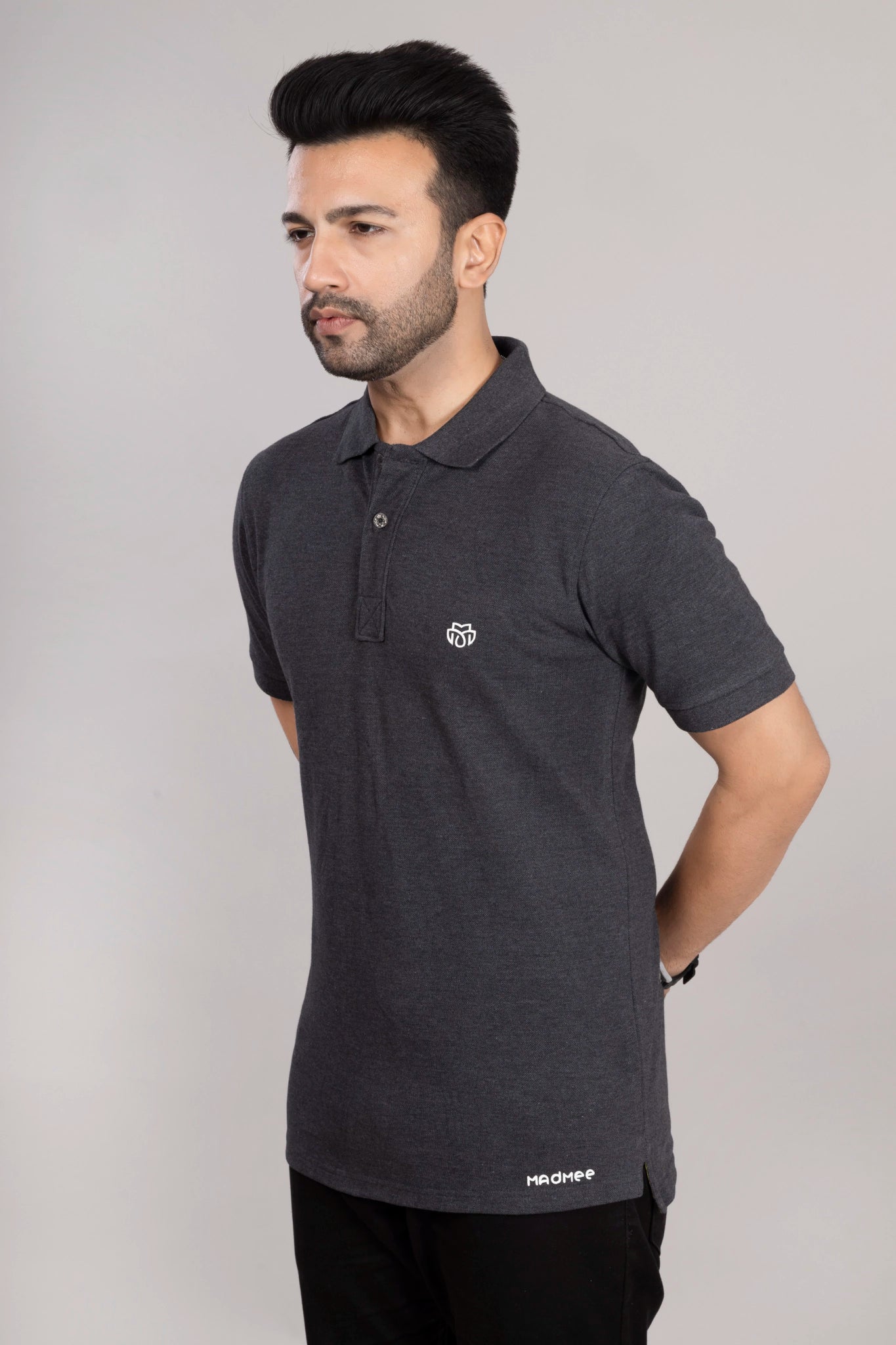 MAdMee Ace Polo - Charcoal Melange