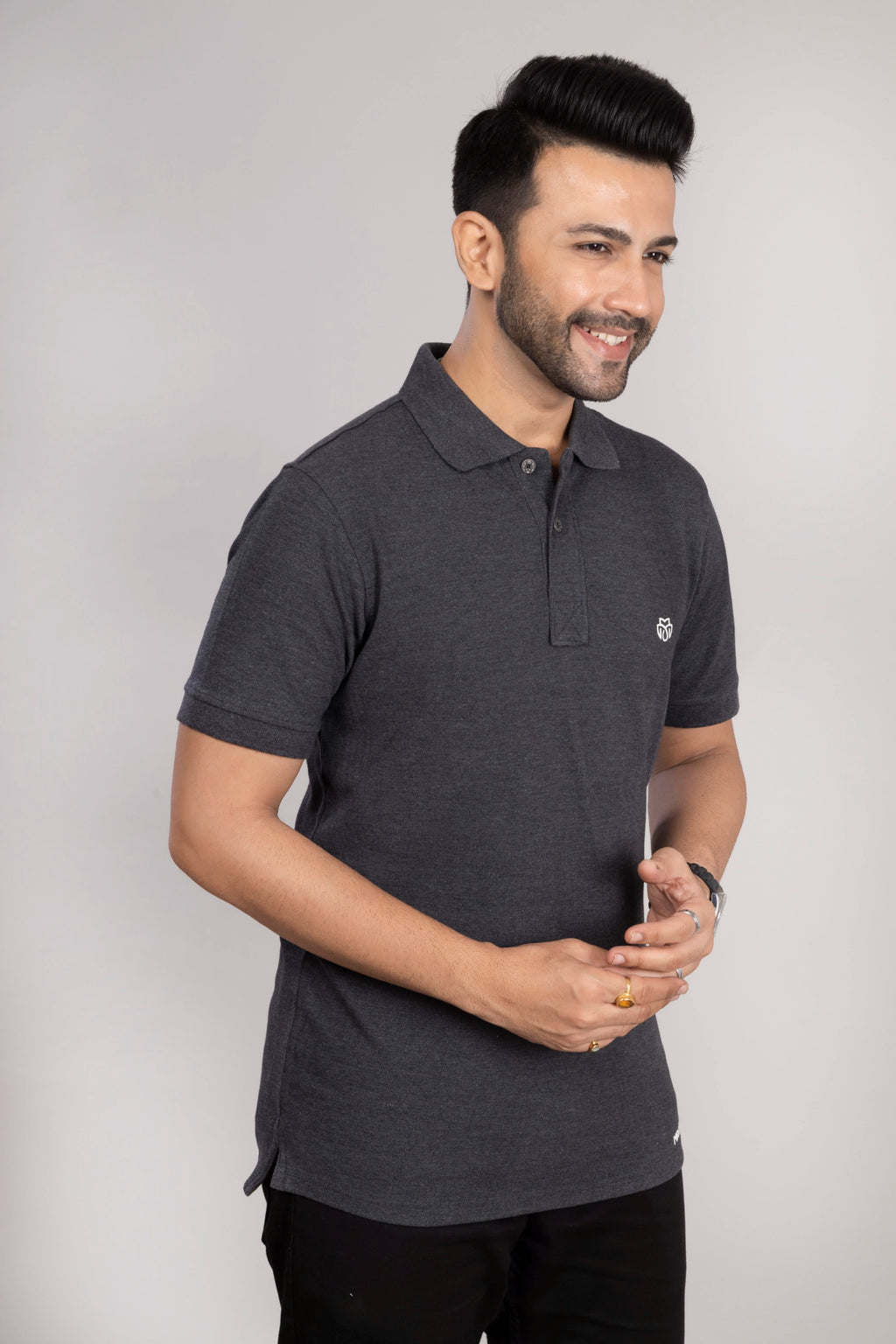 MAdMee Ace Polo - Charcoal Melange