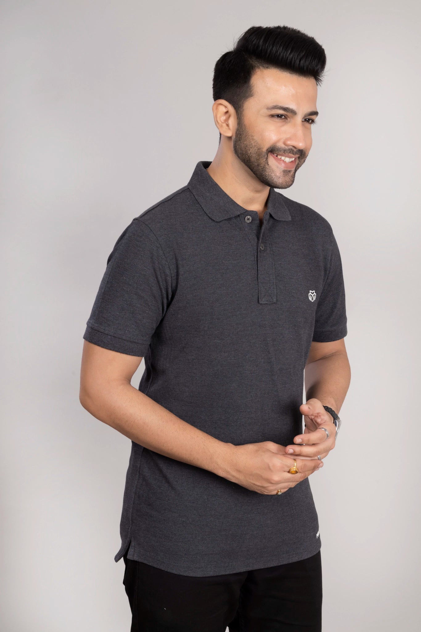 MAdMee Ace Polo - Charcoal Melange