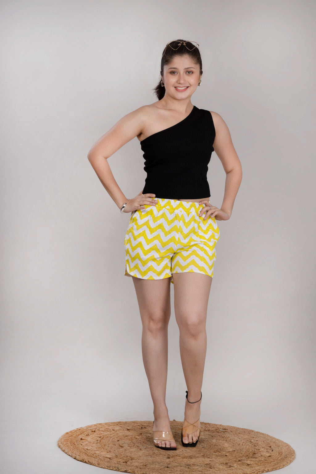 MAdMee Wave Cut Shorts - Lemon Waves