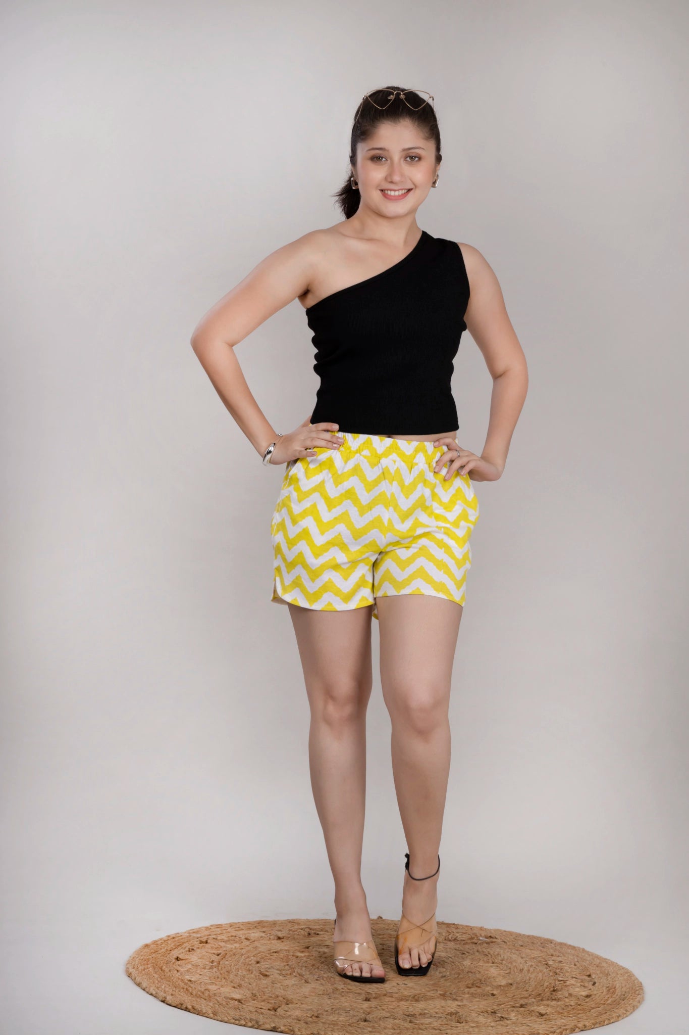 MAdMee Wave Cut Shorts - Lemon Waves