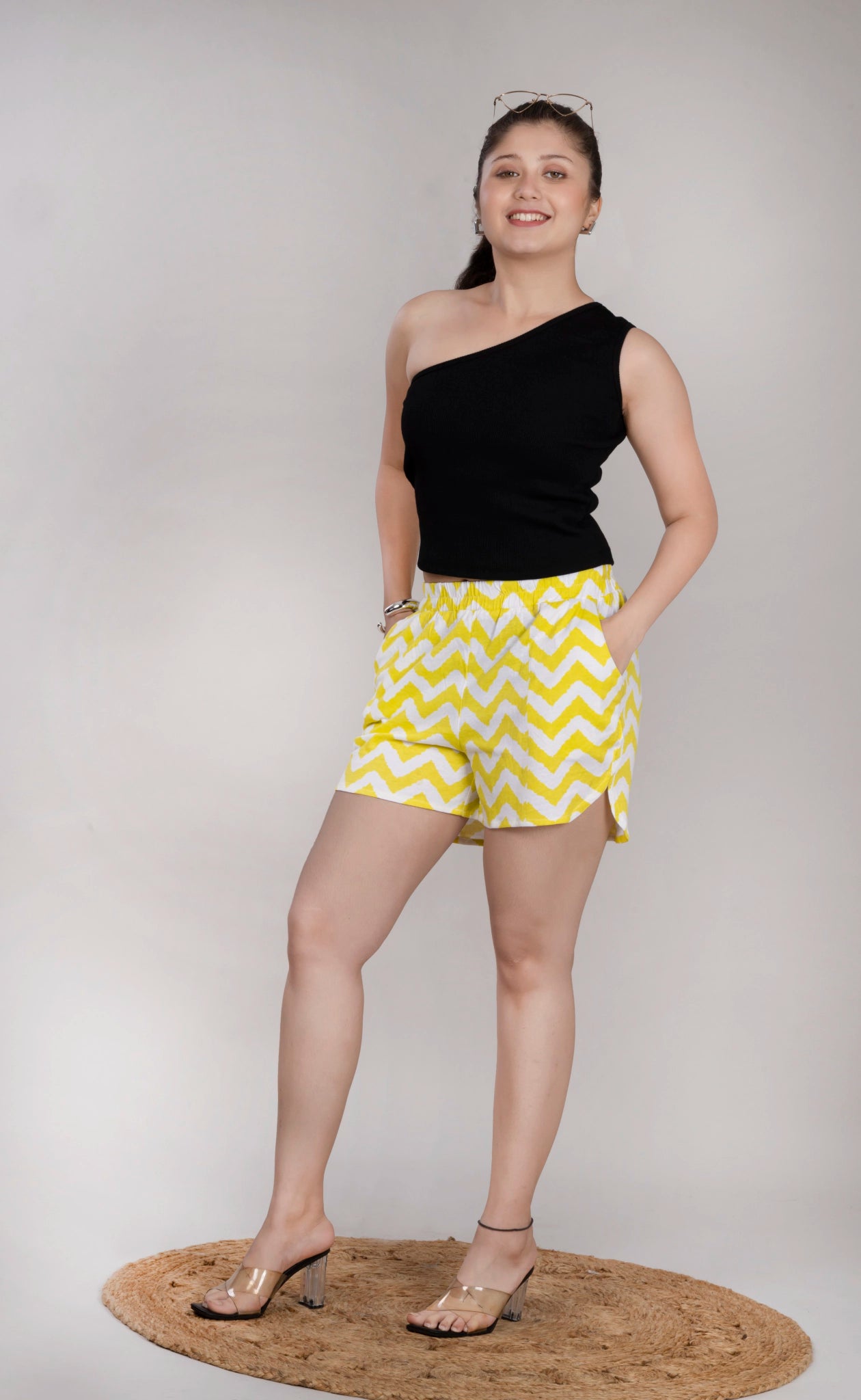 MAdMee Wave Cut Shorts - Lemon Waves