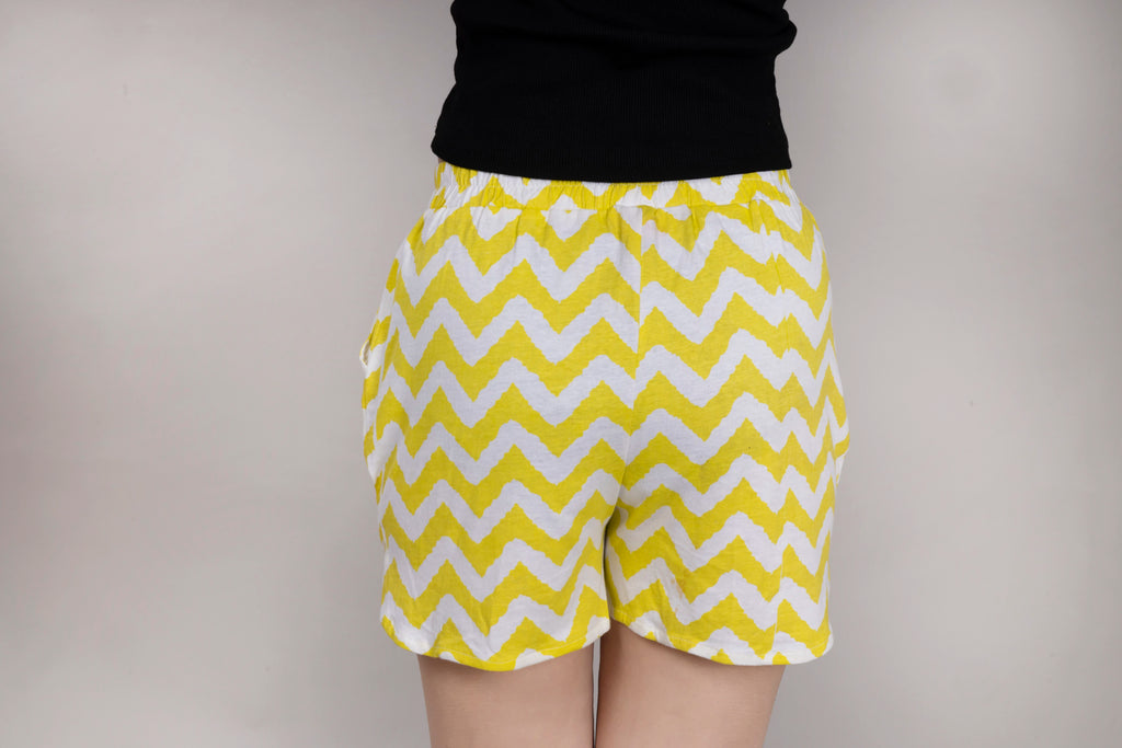 MAdMee Wave Cut Shorts - Lemon Waves