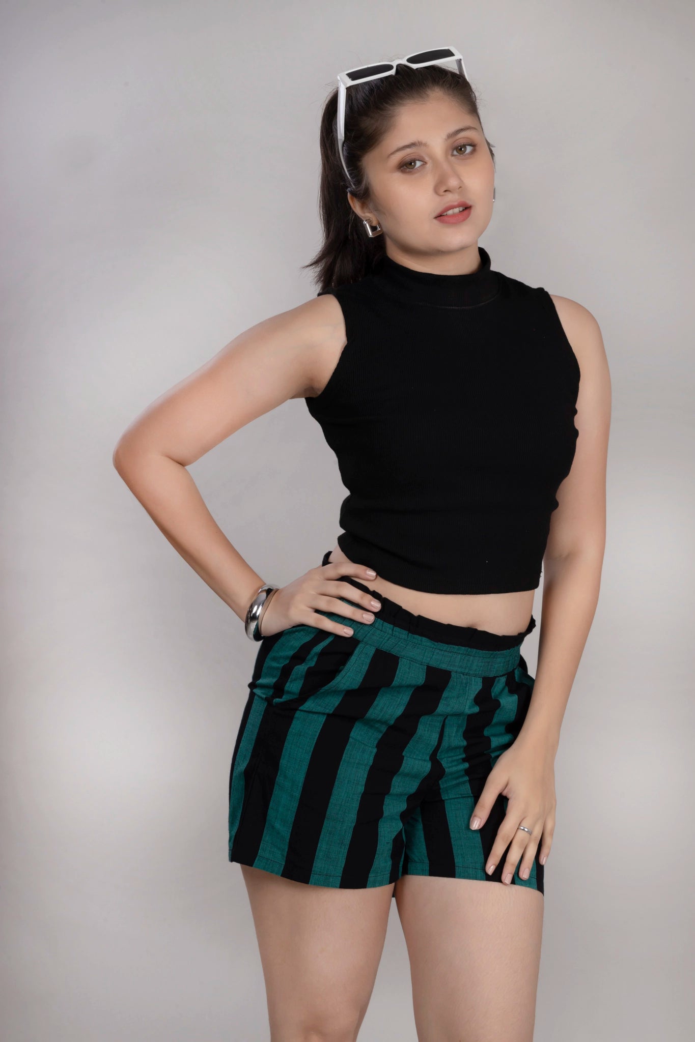 MAdMee StripeEase Woven Shorts - Jungle Stripe