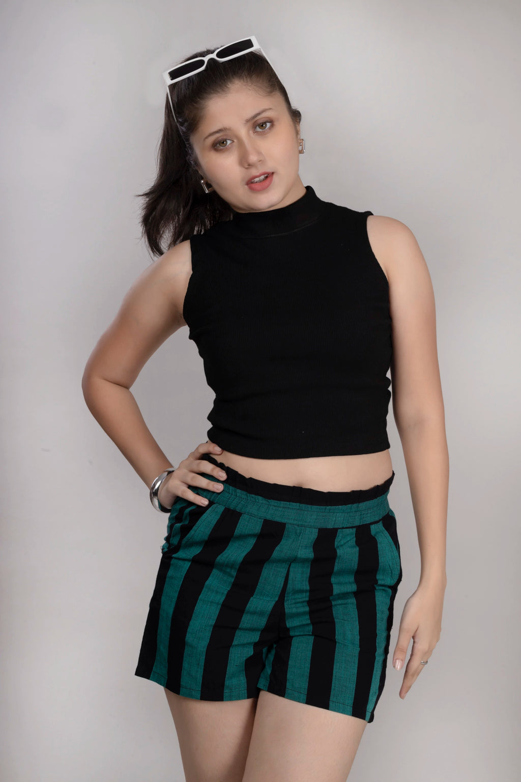 MAdMee StripeEase Woven Shorts - Jungle Stripe