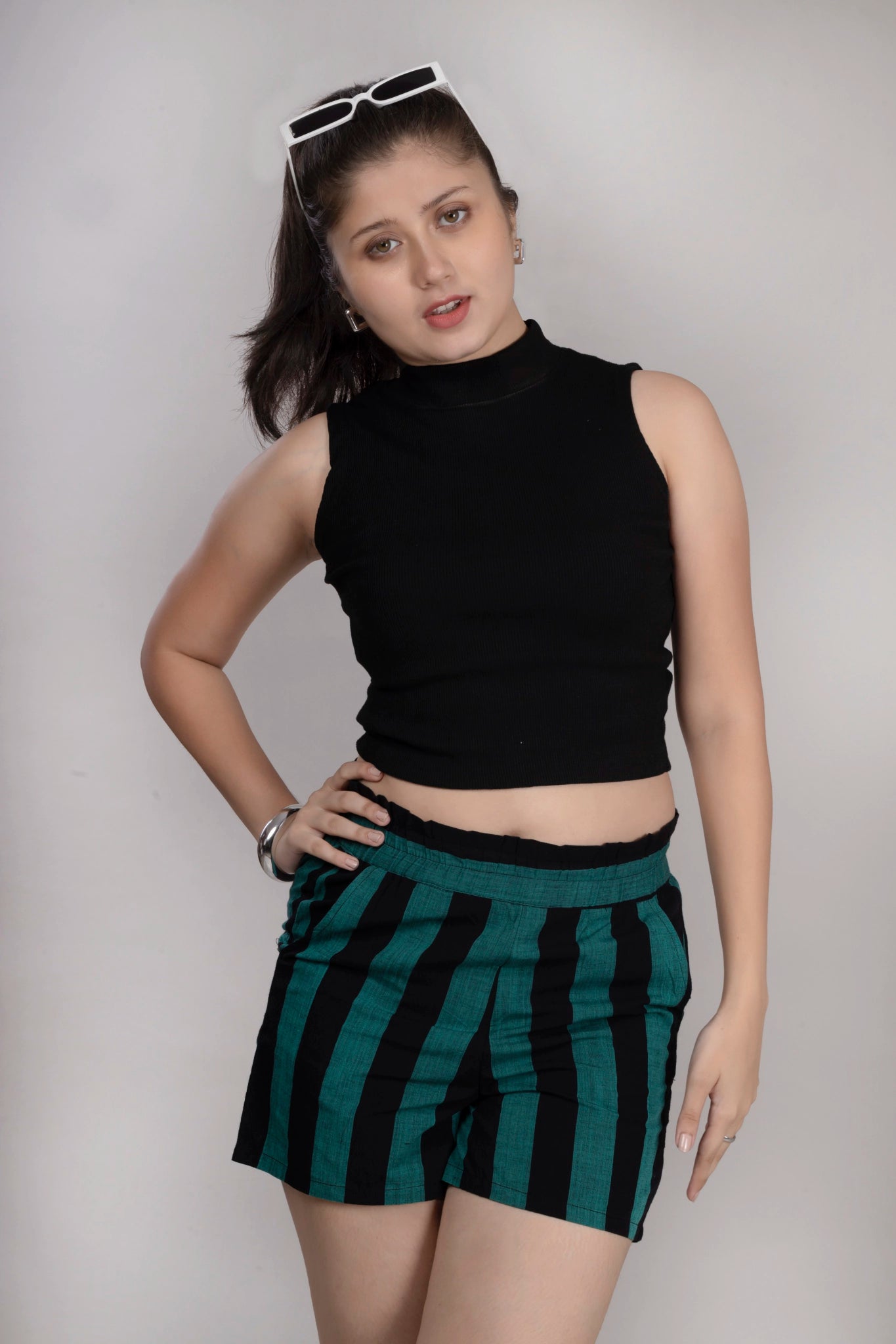 MAdMee StripeEase Woven Shorts - Jungle Stripe