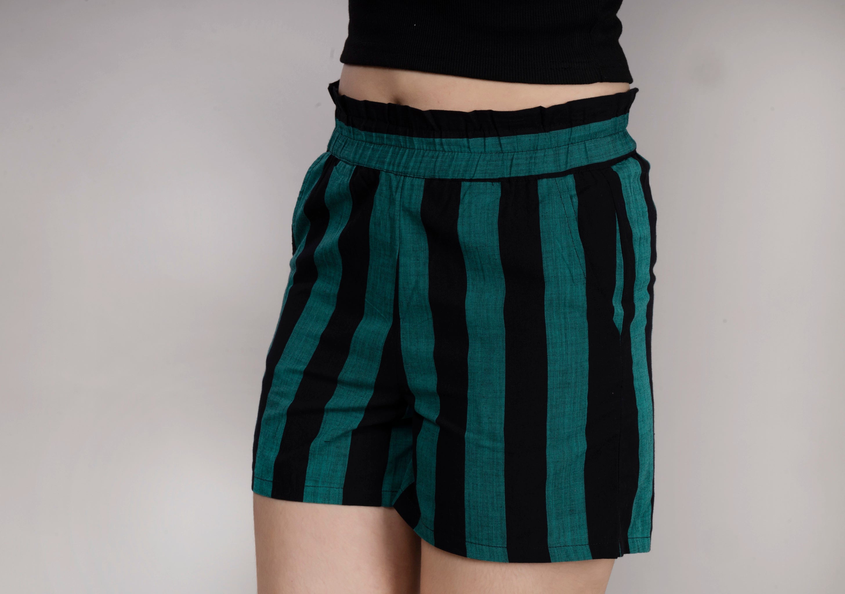 MAdMee StripeEase Woven Shorts - Jungle Stripe