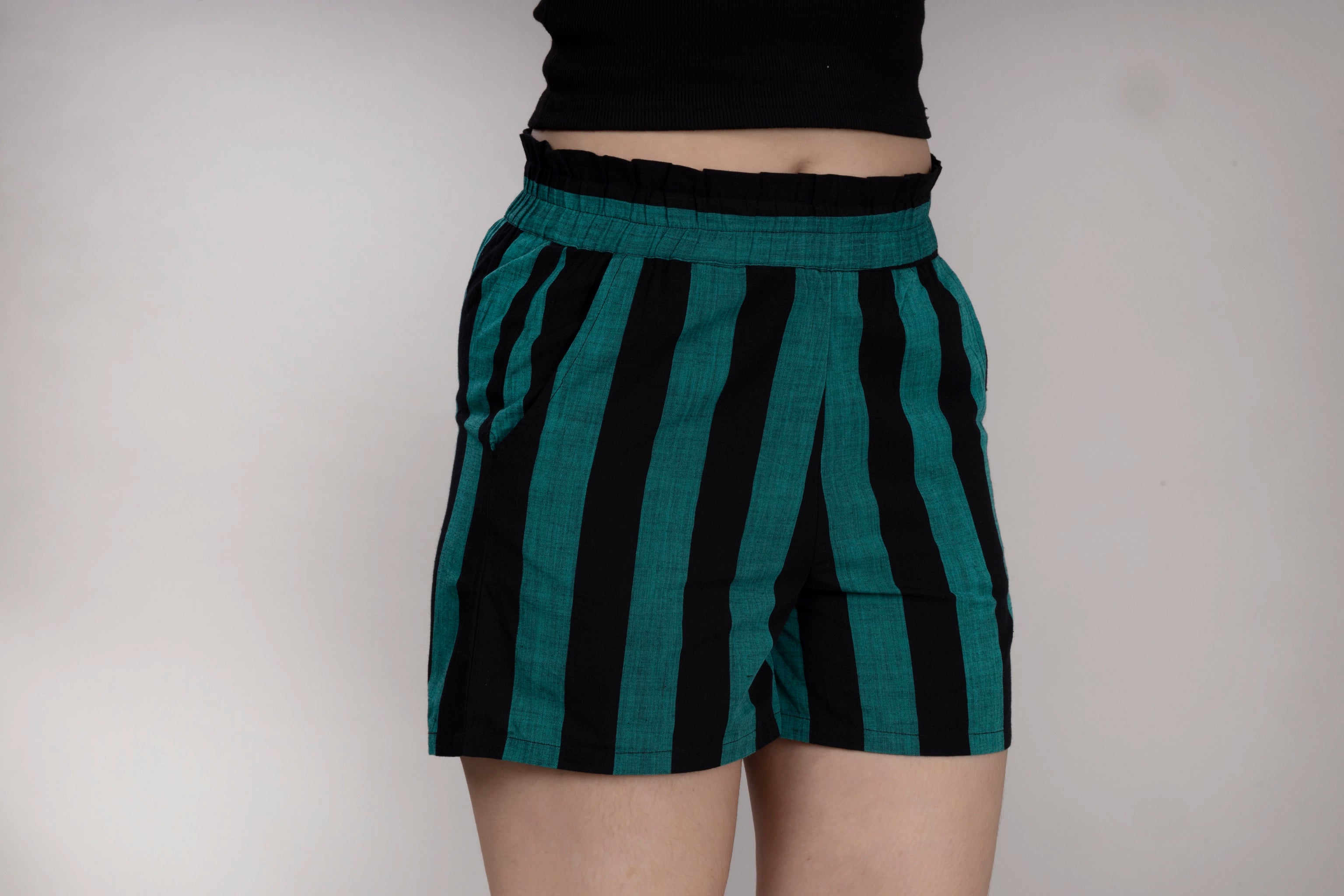MAdMee StripeEase Woven Shorts - Jungle Stripe