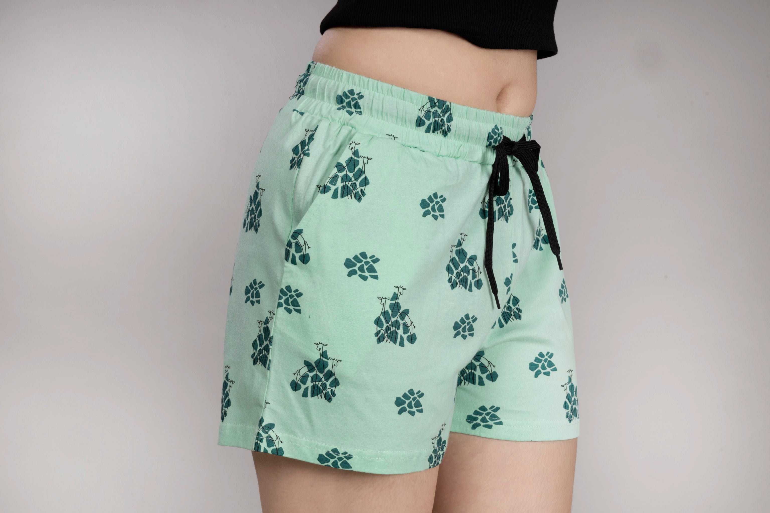 MAdMee BreezyFit Printed Shorts - Mint Splash