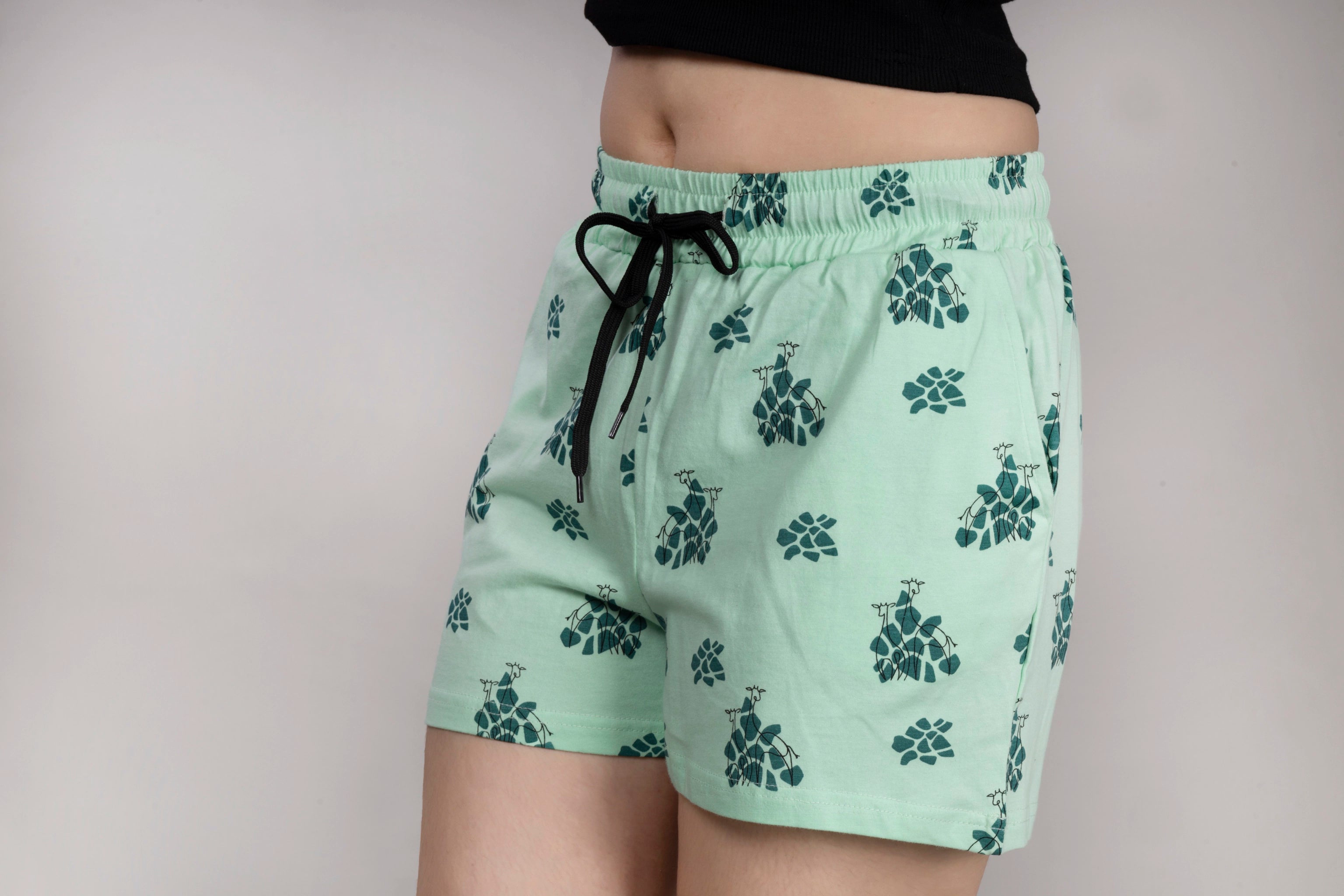 MAdMee BreezyFit Printed Shorts - Mint Splash