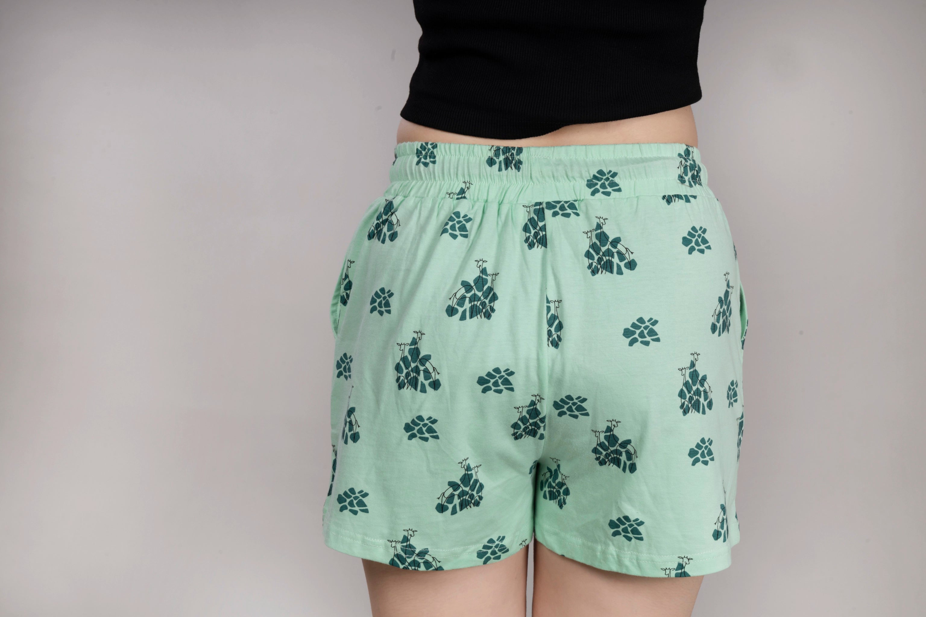 MAdMee BreezyFit Printed Shorts - Mint Splash