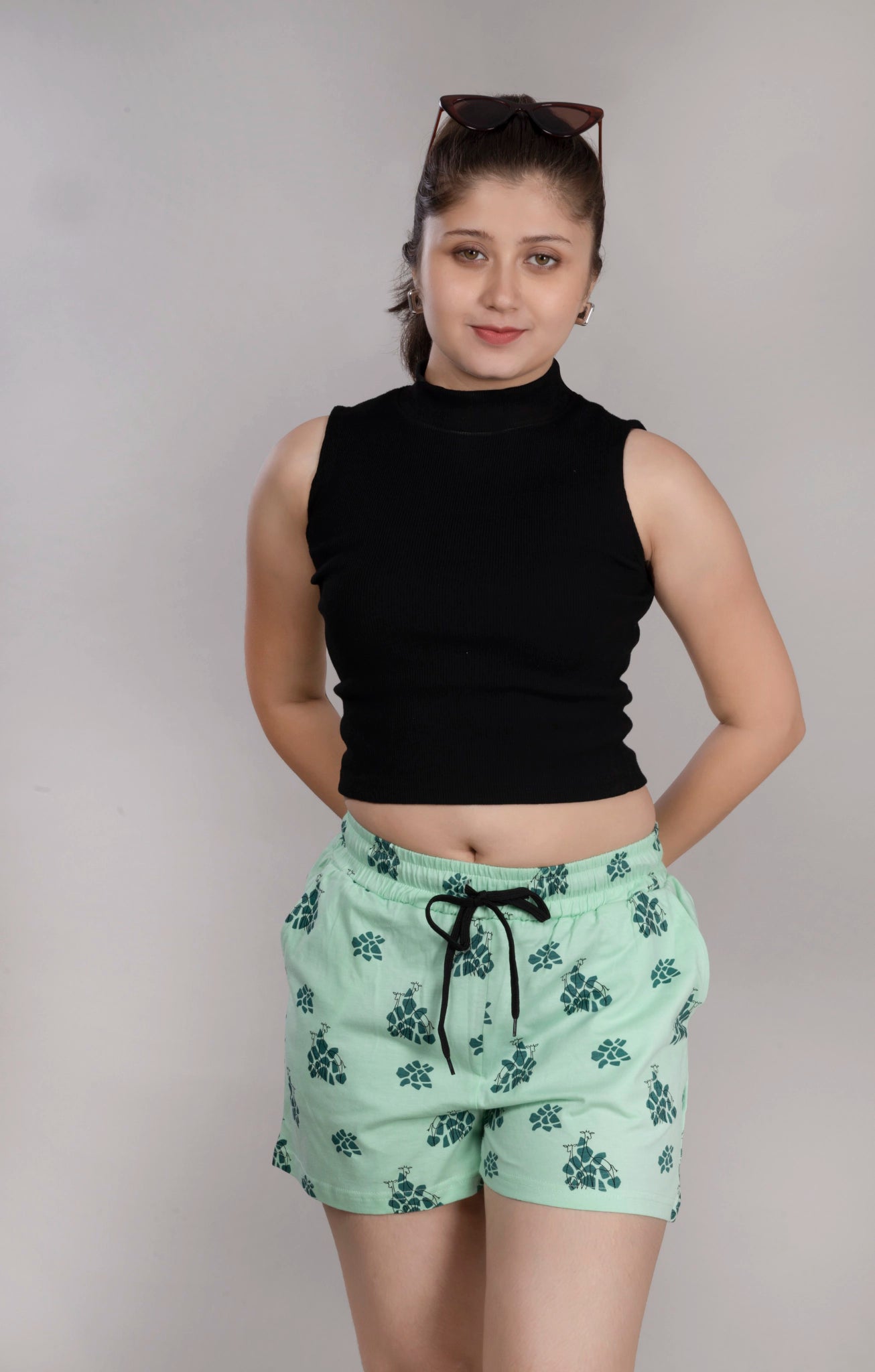 MAdMee BreezyFit Printed Shorts - Mint Splash
