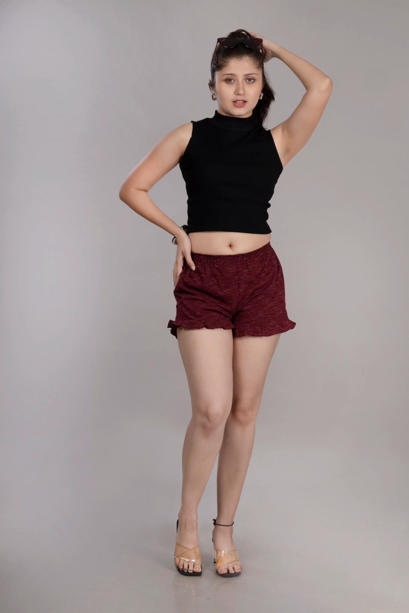 MAdMee Soft Knitted Co-ord Set – Wine Red