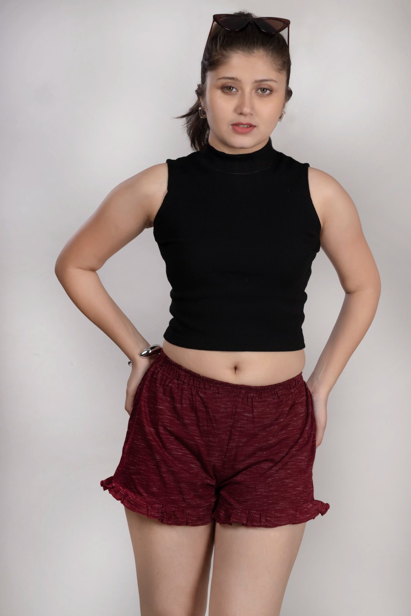 MAdMee Soft Knitted Co-ord Set – Wine Red