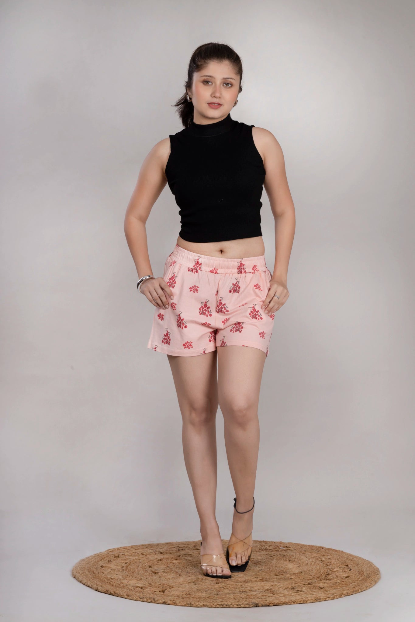 MAdMee BreezyFit Printed Shorts - Blush Coral