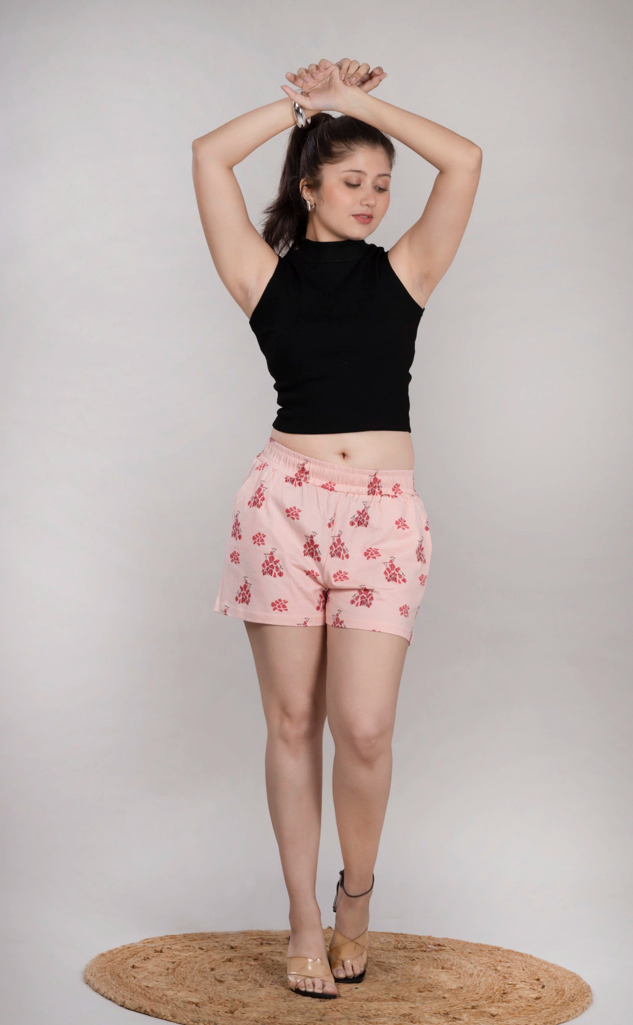 MAdMee BreezyFit Printed Shorts - Blush Coral