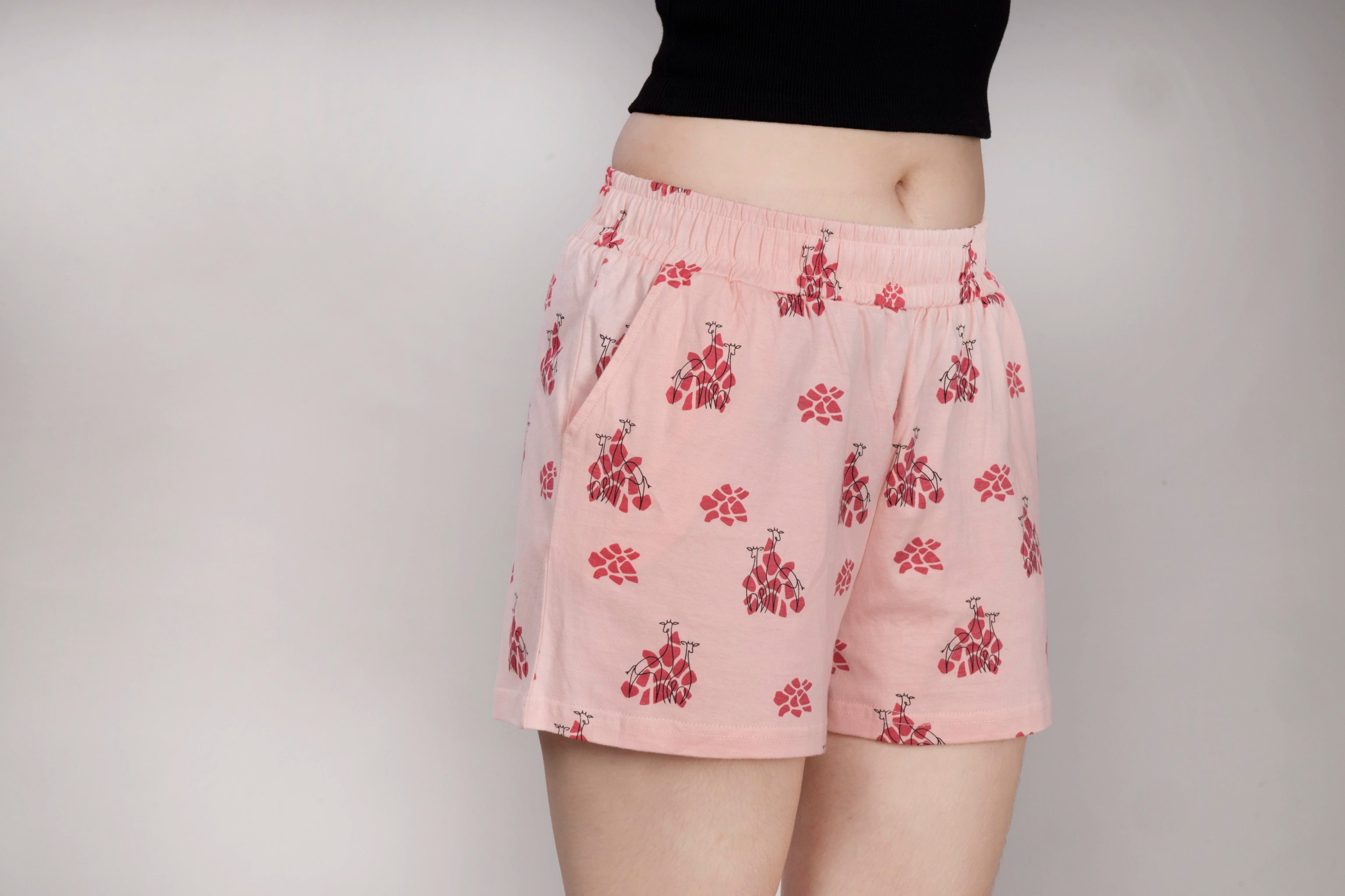 MAdMee BreezyFit Printed Shorts - Blush Coral