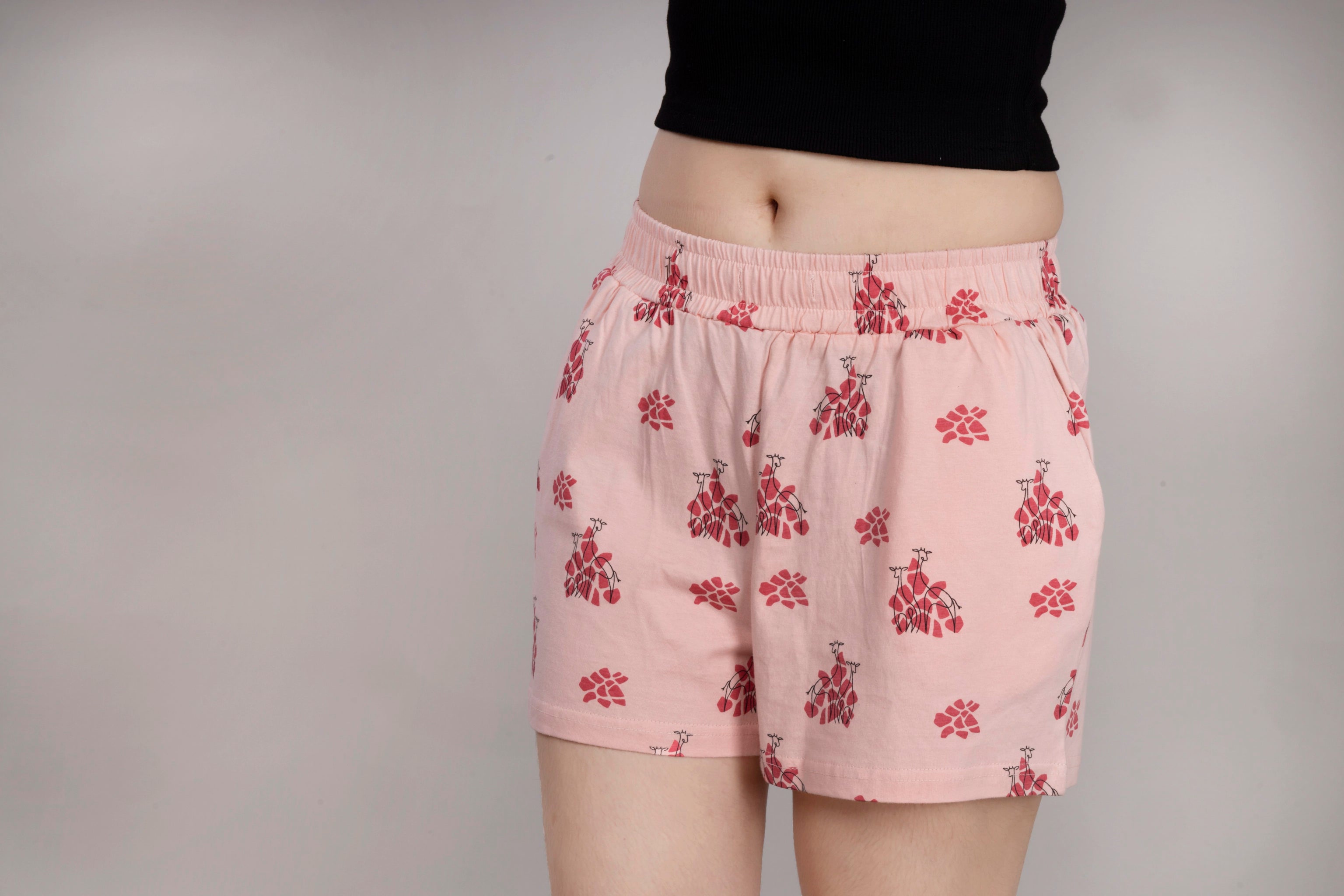 MAdMee BreezyFit Printed Shorts - Blush Coral