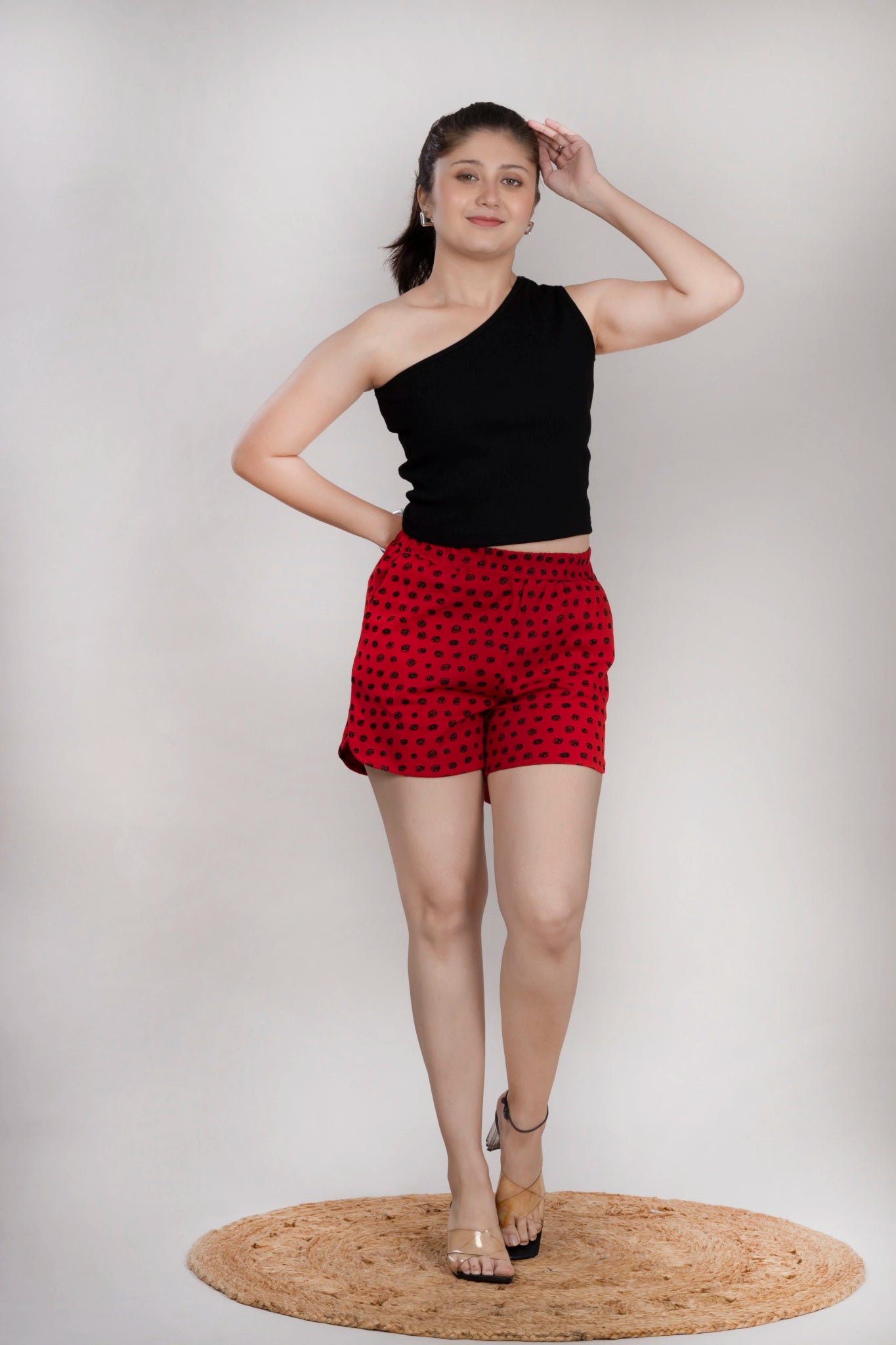 MAdmee Wave Cut Shorts - Red Pop