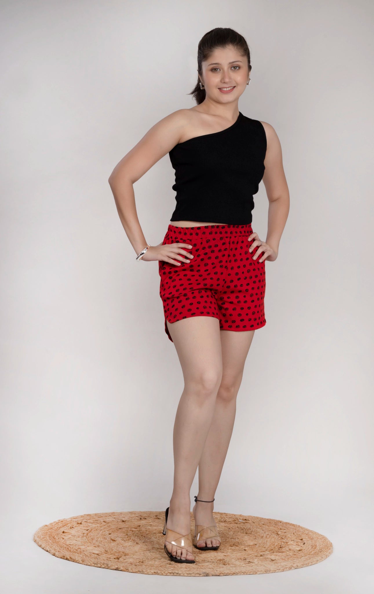 MAdmee Wave Cut Shorts - Red Pop