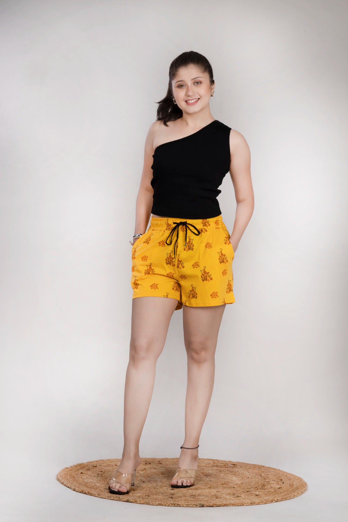 MAdMee BreezyFit Printed Shorts - Sunburst Mustard