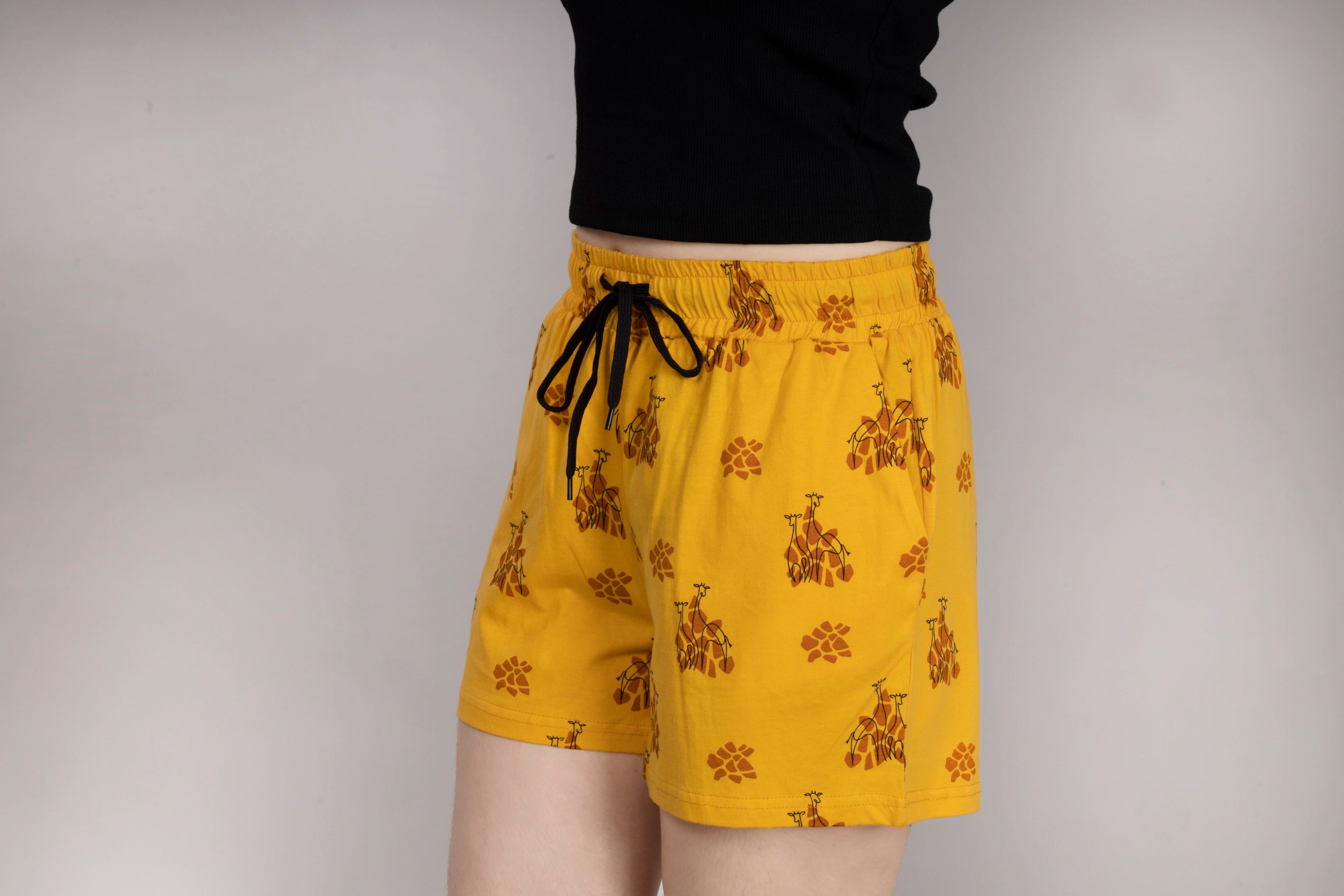 MAdMee BreezyFit Printed Shorts - Sunburst Mustard