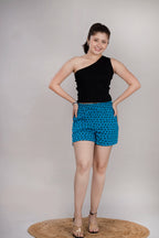 MAdMee Wave Cut Shorts - Teal Pop