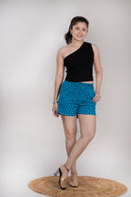 MAdMee Wave Cut Shorts - Teal Pop