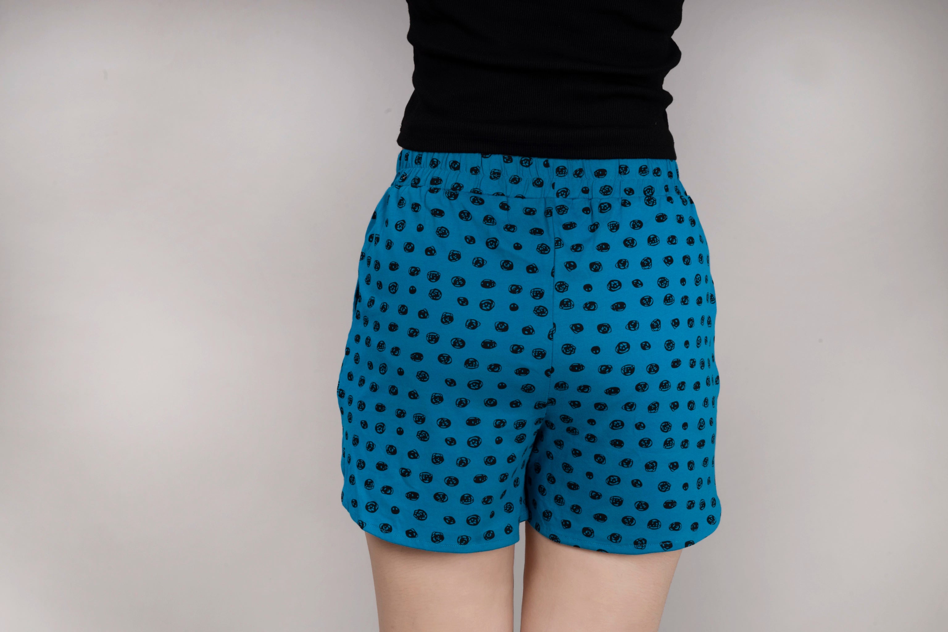 MAdMee Wave Cut Shorts - Teal Pop