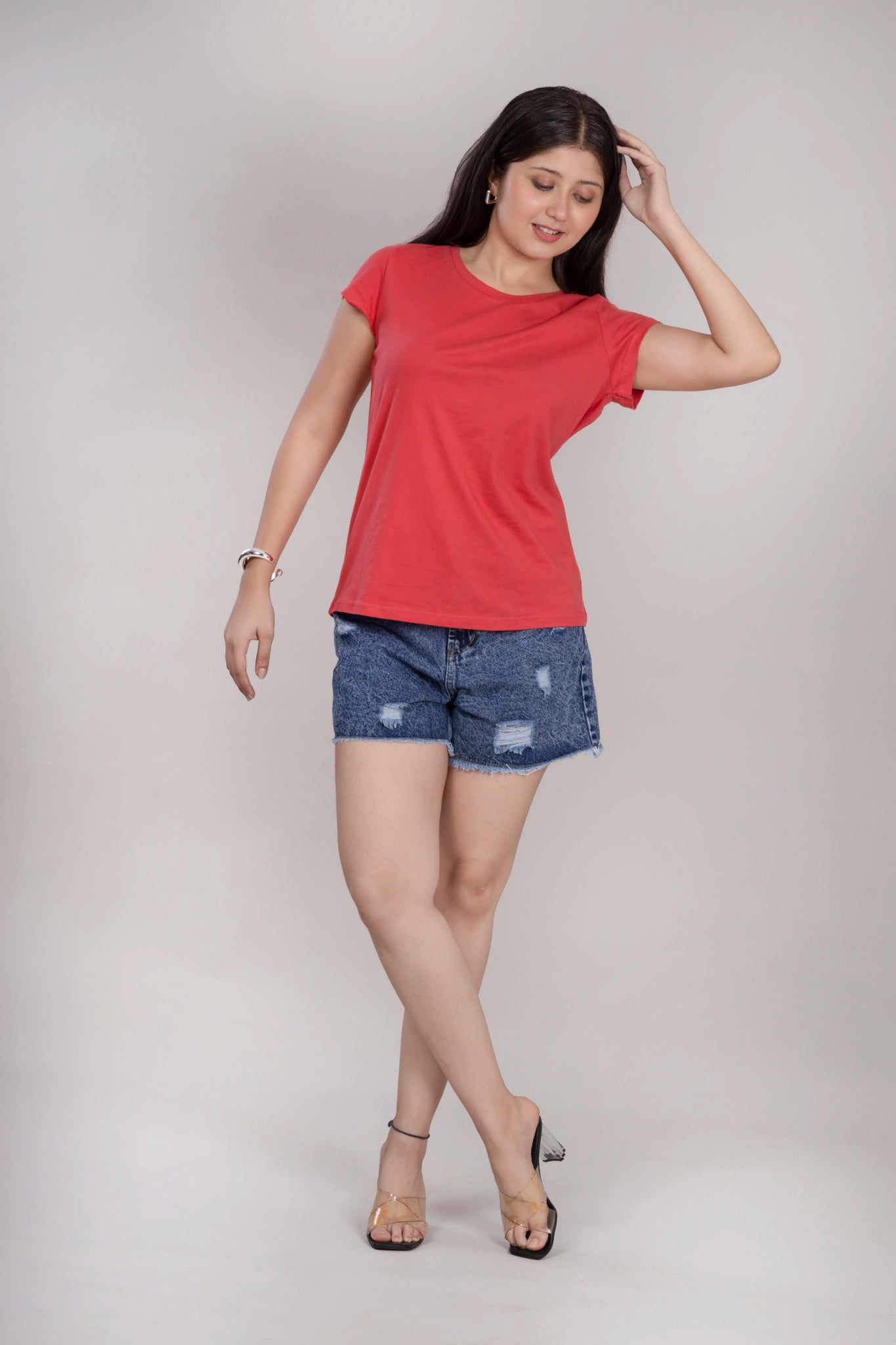 MAdMee EverydayEase Round Neck T-Shirt - CherryPop