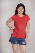 MAdMee EverydayEase Round Neck T-Shirt - CherryPop