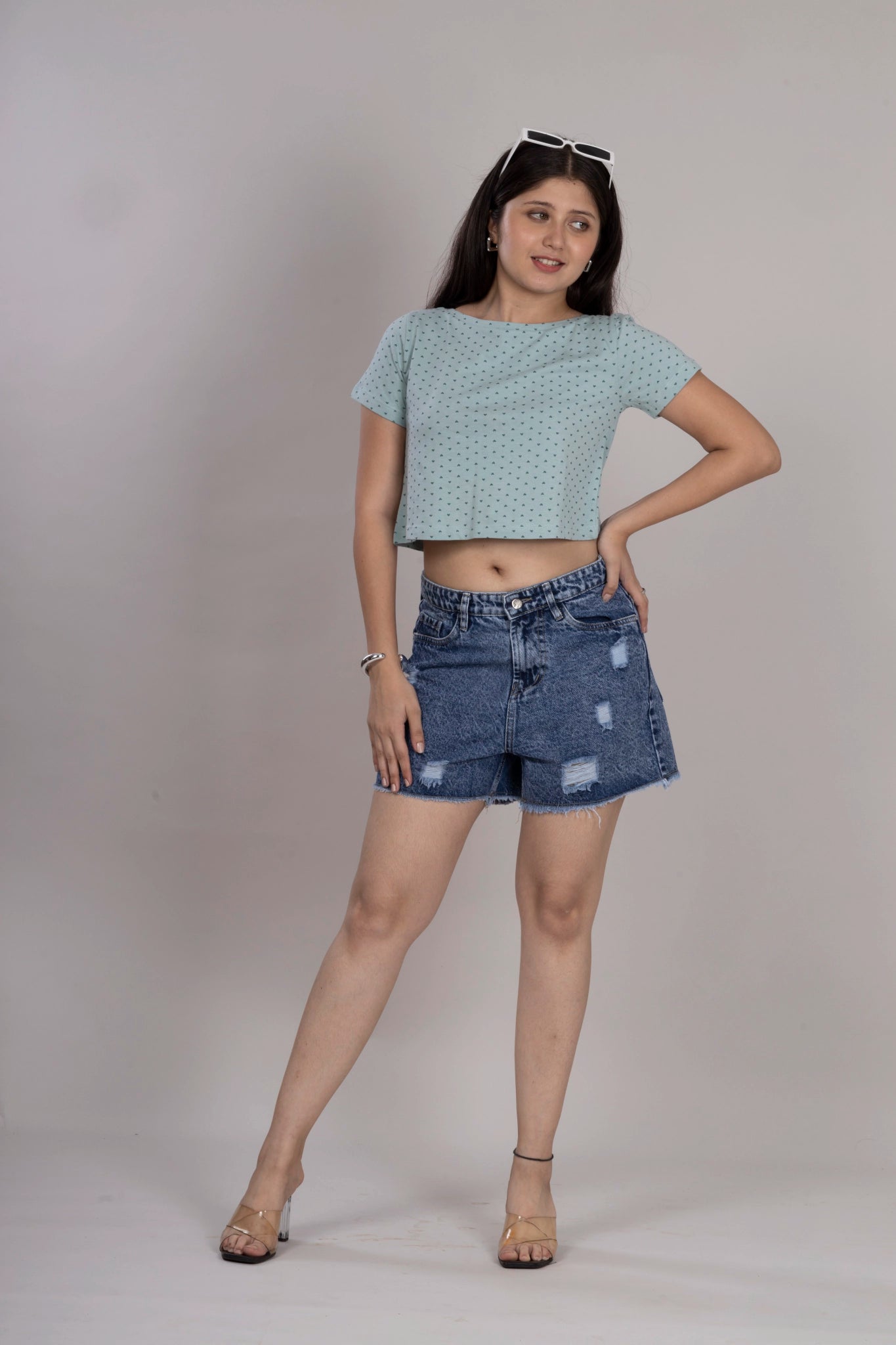 MAdMee Soft Knitted Co-ord Set – Blue Dots