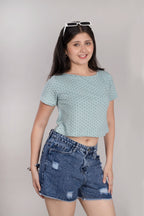 MAdMee Soft Knitted Co-ord Set – Blue Dots