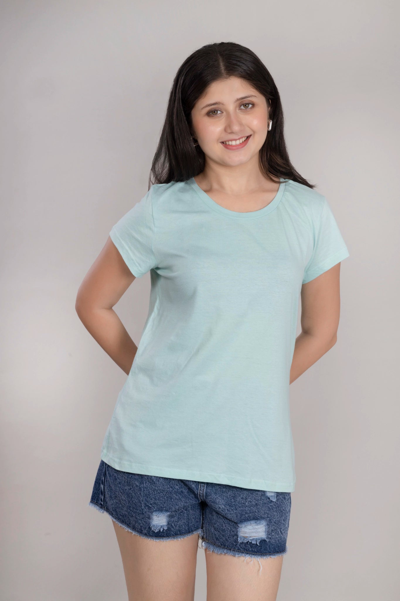 MAdMee EverydayEase Round Neck T-Shirt - MintPop