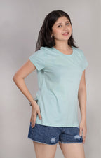 MAdMee EverydayEase Round Neck T-Shirt - MintPop