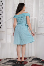 MAdMee Off-Shoulder DreamFit Dress - Ocean Mist